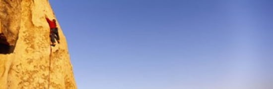 Rear view of a woman climbing a mountain Joshua Tree National Park California USA Canvas Art - Panoramic Images (36 x 12)