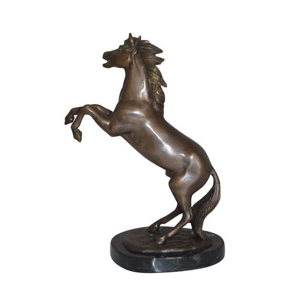 Nifao Rearing Horse Small Bronze Statue – Home Decor Sculpture, 8"L x 4"W x 11"H
