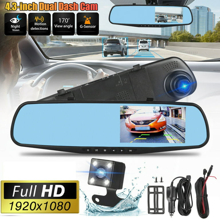 Dash Cam - Dash Cam Front and Rear Wireless, Dashboard Camera Recorder with  G-Sensor & 1080P Night Vision, Wide Angle Lens Car Camera for Car 