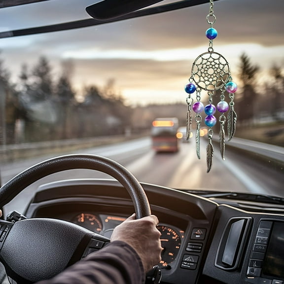 Rearview Mirror Car Pendant, Colorful Pearl Wind Chime Automotive Interior Decoration, Hanging Ornament for Car Interior Ambience, Stylish and Decorative Accessory