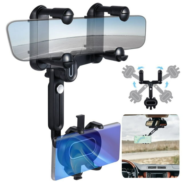 Rearview Mirror Phone Holder, Universal Rear View Mirror Phone Cradle