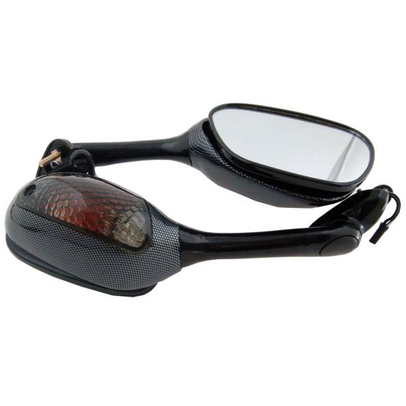 Rearview Mirrors w/Turn Signals For Suzuki GSXR600 GSX-R750 GSXR1000 02-15 Carbon