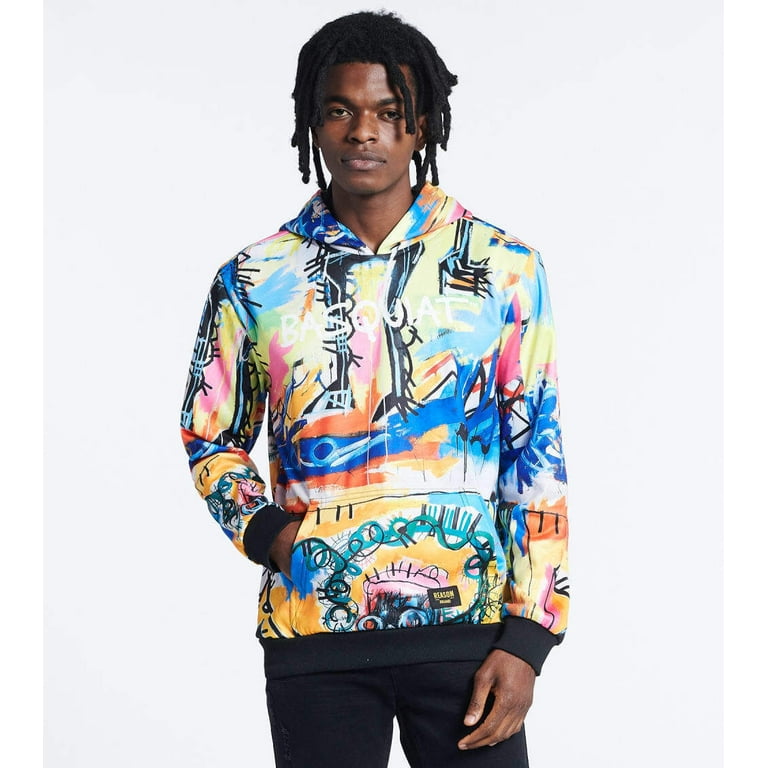 Reason Basquiat Graphic All Over Print Hoodie Men s Size Large Walmart