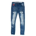 thumbnail image 1 of Reason Brand Men's Slim Skinny Fit Stretch Moto Jeans (32, Blue Distressed), 1 of 2