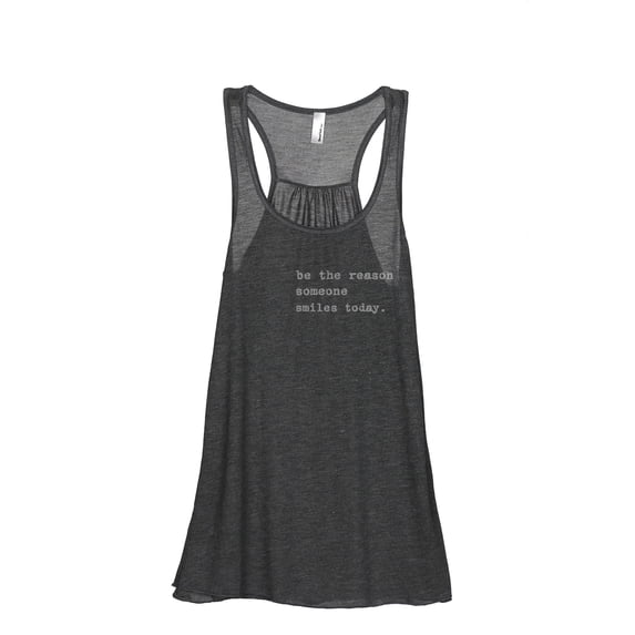 Reason Smile Today Women's Fashion Sleeveless Flowy Racerback Workout Yoga Tank Top Charcoal Grey Small