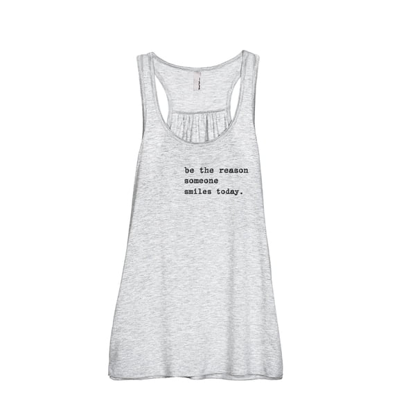 Reason Smile Today Women's Fashion Sleeveless Flowy Racerback Workout Yoga Tank Top Sport Grey X-Large