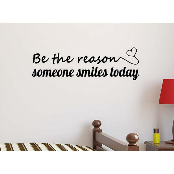 Be The Reason Someone Smiles Today 23 x 7 Vinyl Wall Quote Decal Sticker Sports Team Calligraphy Art Decor Motivational Inspirational Lettering Curry Inspired