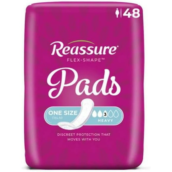 Reassure Flex-Shape Pads, Heavy Absorbency - 1 Case of 4 Bags (192 Total Count)