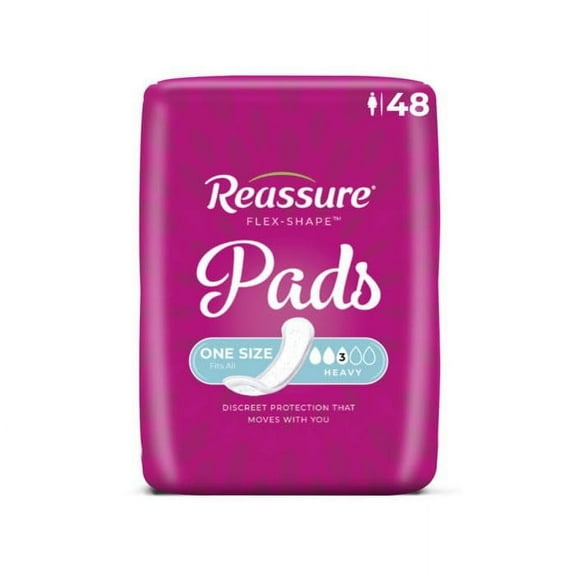 Reassure Flex-Shape Pads, Heavy Absorbency - 1 Case of 4 Bags (192 Total Count)