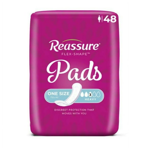 Reassure Flex-Shape Pads, Heavy Absorbency - 96 per Bag
