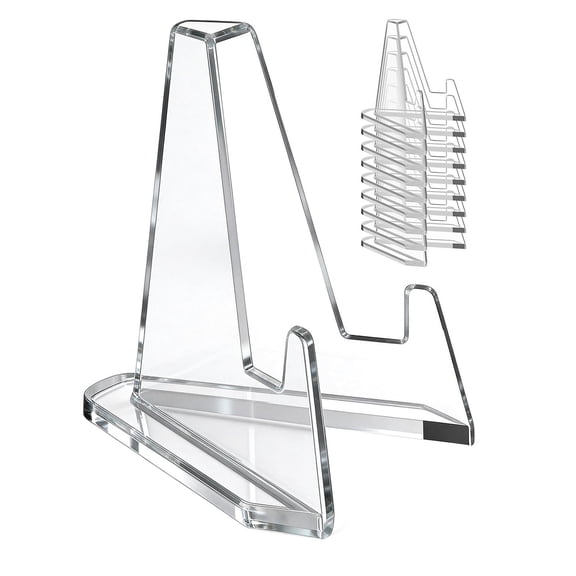 Reastar Card Display Stand,10 Pack Small Easel Stand,Acrylic Picture Holder Stands,for Challenge Coin Graded Card Sports Card Trading Card PSA Card Baseball Card,2.13inch