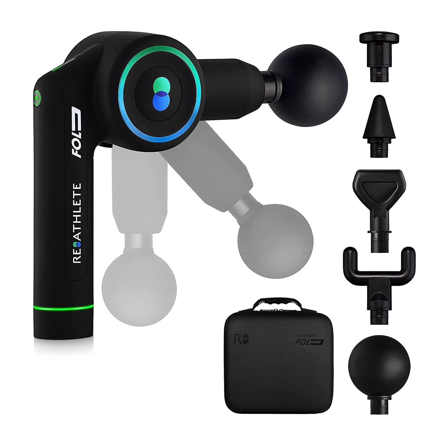 Reathlete FOLD Wireless Folding Percussion Massage Therapy Gun, Black