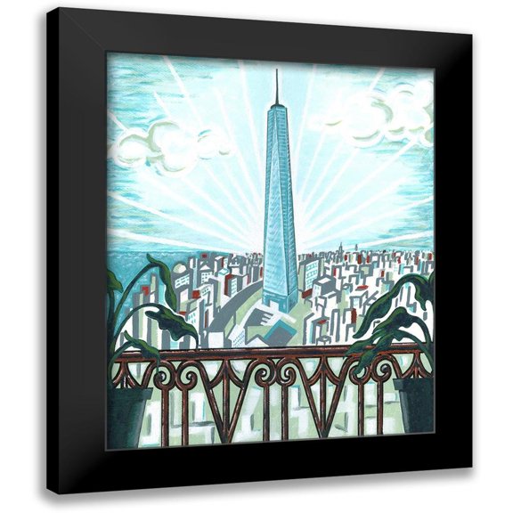 Reaves, Thom 12x14 Black Modern Framed Museum Art Print Titled - New York View 2