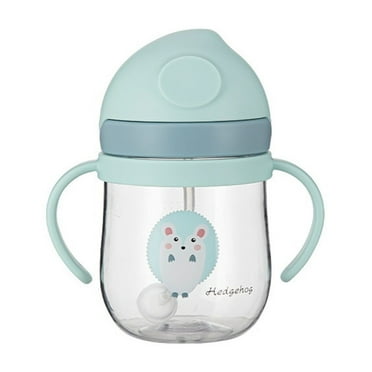 Reayehane Glass&Bottle Baby Sippy Cup with Weighted Spill Proof Toddlers Cup with Handle (Pink )