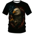 thumbnail image 1 of Rebaike Bald Eagle T-shirt for Men American Flag Graphic Tee Shirt, 1 of 7