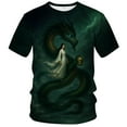 thumbnail image 1 of Rebaike Men’s Dragon Graphic T-Shirt, Fantasy Anime Style Short Sleeve Casual Tee, 1 of 7