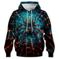 thumbnail image 1 of Rebaike Men's 3D Spider Web Hoodie Realistic Spider Pullover Sweatshirt Halloween Creepy Crawly Costume Top, 1 of 8