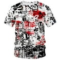thumbnail image 1 of Rebaike Men's All-Over Print Graphic T-Shirt Abstract Street Art Design, 1 of 7