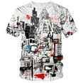 thumbnail image 1 of Rebaike Men's All-Over Print Graphic T-Shirt Abstract Street Art Design, 1 of 7