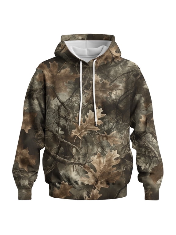 Men's 3D Camo Leaf Graphic Hoodie