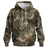 Rebaike Men's Camo Leaf Hoodie Realistic 3D Oak Le