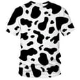 thumbnail image 1 of Rebaike Men's Cow Print T-Shirt Funny Black & White Cow Pattern Shirt, 1 of 7