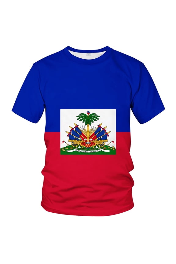 Men's Haitian Flag Graphic T-Shirt All-Over Print