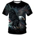 thumbnail image 1 of Rebaike Men's Graphic T-Shirt Patriotic Eagle Allover American Flag Print, 1 of 7