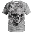 thumbnail image 1 of Rebaike Men's Skull Graphic T-Shirt 3D Skeleton Print Polyester Tee Gothic & Streetwear Style, 1 of 7