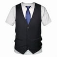 thumbnail image 1 of Rebaike Men's Tuxedo Print T-Shirt Faux Suit Graphic Tee All-Over Costume Polyester Shirt, 1 of 7