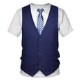 thumbnail image 1 of Rebaike Men's Tuxedo Print T-Shirt Faux Suit Graphic Tee All-Over Costume Polyester Shirt, 1 of 7