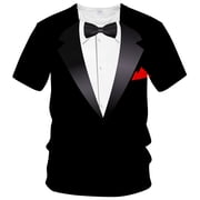 Rebaike Tuxedo T-Shirt Funny Suit Design Graphic Tee Novelty Tux Shirt Fake Suit Tee