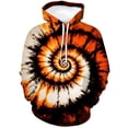 thumbnail image 1 of Rebaike Unisex 3D Tie Dye Spiral Hoodie Rainbow Psychedelic Pullover Sweatshirt, 1 of 7