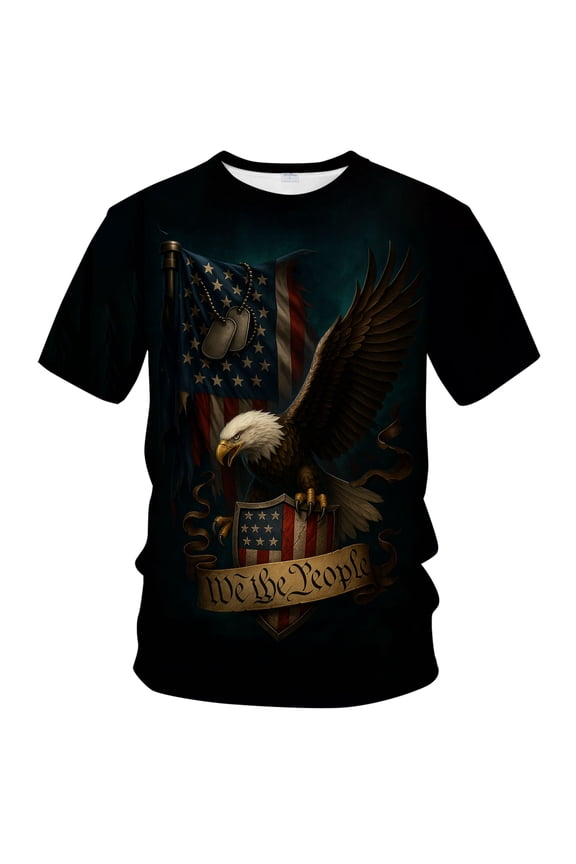 We The People T-Shirt for Men Vintage Patriotic Tee USA flag Design Freedom & Heritage Graphic Shirt