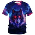 thumbnail image 1 of Rebaike Wolf T-shirt for Men Dark Forest Animal Graphic Tee Shirt, 1 of 7