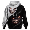 thumbnail image 1 of Rebaike Yin Yang Inspired Hoodie for Men Women, Black White Duality Monster Grin Graphic Pullover, Creepy Smile Gothic Streetwear Sweatshirt, Light and Dark Abstract Hooded Top ﻿, 1 of 8