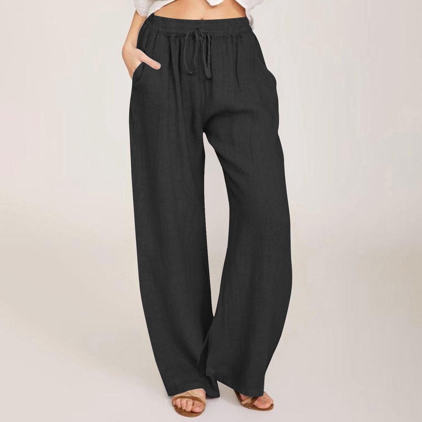 Rebajas,Active Shorts for Women, Pantalones cortos activos para mujer, pantalones casuales de algodón y lino con cordón elástico en la cintura larga y ancha