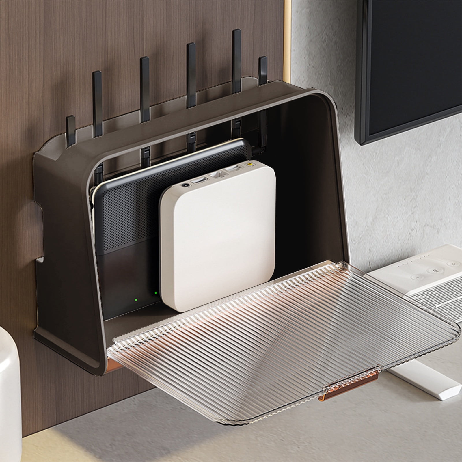 Caja Para Router WiFi - Organizador De Pared Sin Taladro, Oculta Cables, Blanca - ¡Orden Y Buena Señal!