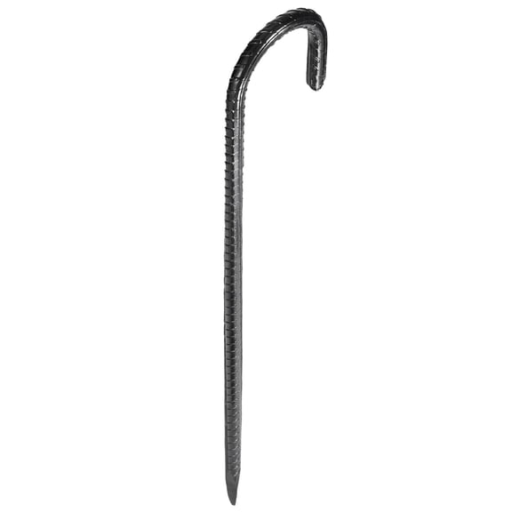 Rebar Stakes 24-Pack, Heavy 16 Inch, 0.4 Inch J-Hook, Galvanized with Chisel Tip & Rustproof Coating for Garden, Fence, Tent