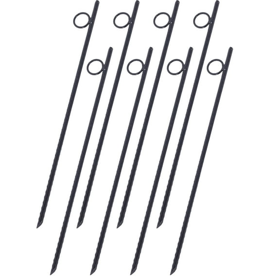 Rebar stake with loop 8pcs Grip Rebar 3/8x 18 Inch Steel Durable Heavy Duty Tent Canopy Ground Stakes with Angled Ends and 1 Inch Loops for Campsites and Canopies,
