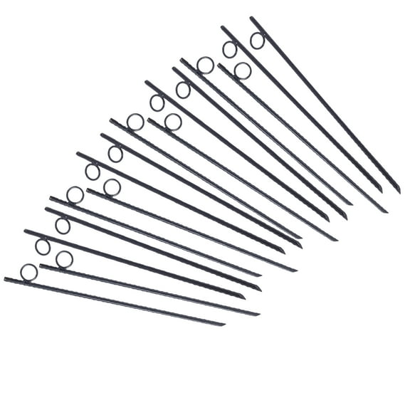 Rebar stake with loop Grip Rebar 3/8x 18 Inch Steel Durable Heavy Duty Tent Canopy Ground Stakes with Angled Ends and 1 Inch Loops for Campsites and Canopies