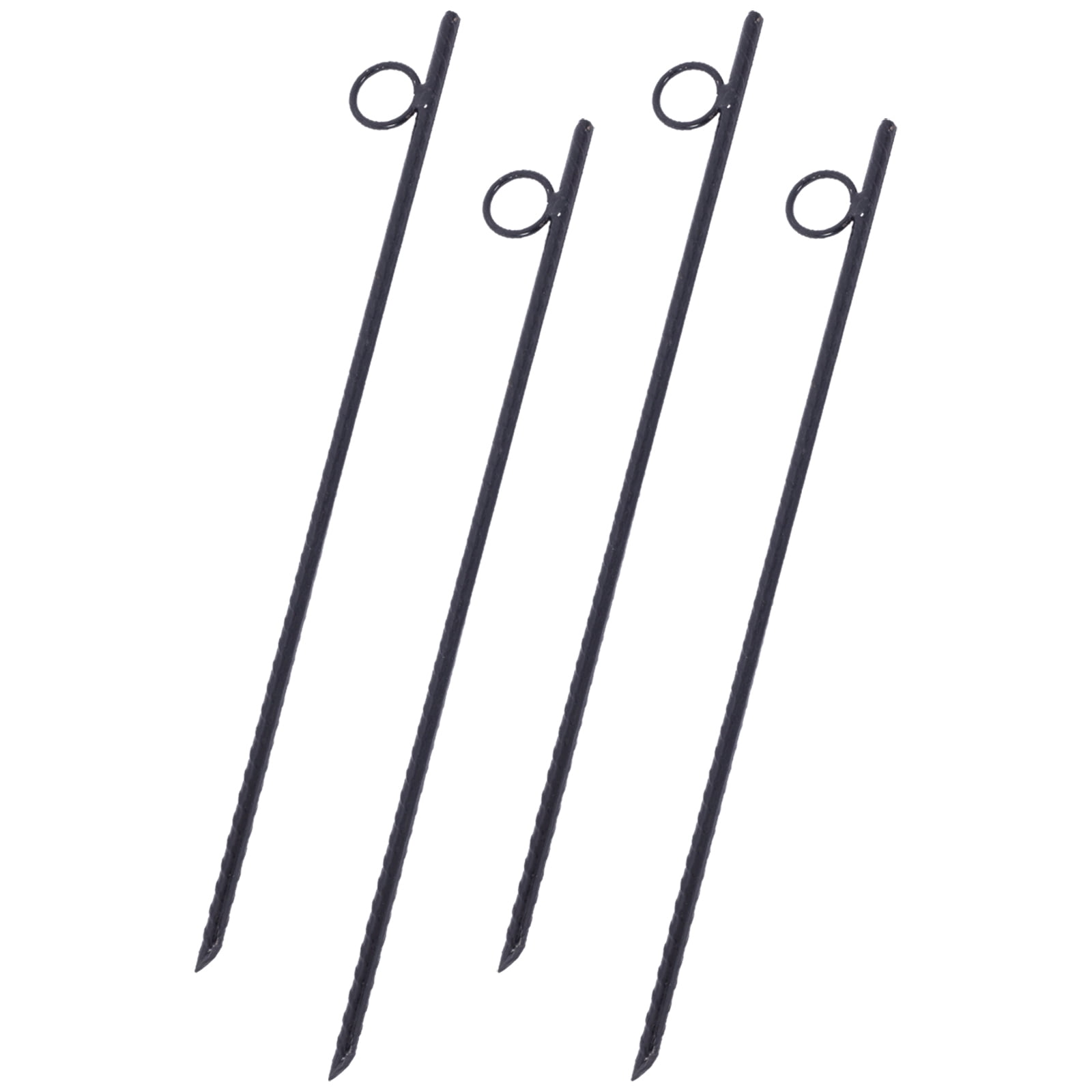 Rebar stake with loop Grip Rebar 3/8x 18 Inch Steel Durable Heavy Duty Tent Canopy Ground Stakes with Angled Ends and 1 Inch Loops for Campsites and Canopies