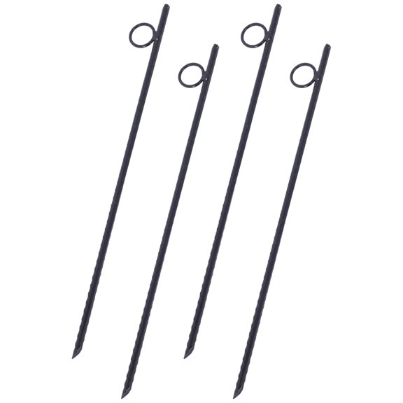 Rebar stake with loop Grip Rebar 3/8x 18 Inch Steel Durable Heavy Duty Tent Canopy Ground Stakes with Angled Ends and 1 Inch Loops for Campsites and Canopies