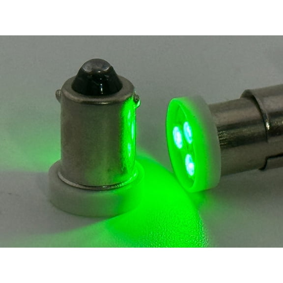 Rebaydo 2 pcs BA9S 55 LED Bulb 6 Volt AC or DC (Color:Green;)
