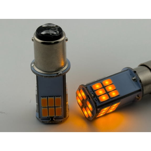 Rebaydo 2pcs 1142 BA15D LED Bulb Miniature Lamp 6 Volt AC or DC Single Filament (Color:Yellow/Amber;)
