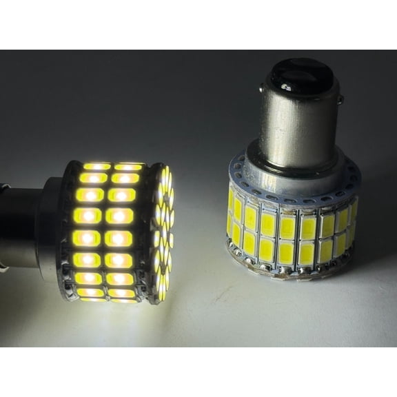Rebaydo 2pcs BA15D 6V LED Bulb Single Filament Reduced Profile 60 SMD (Color:White 6000K;)