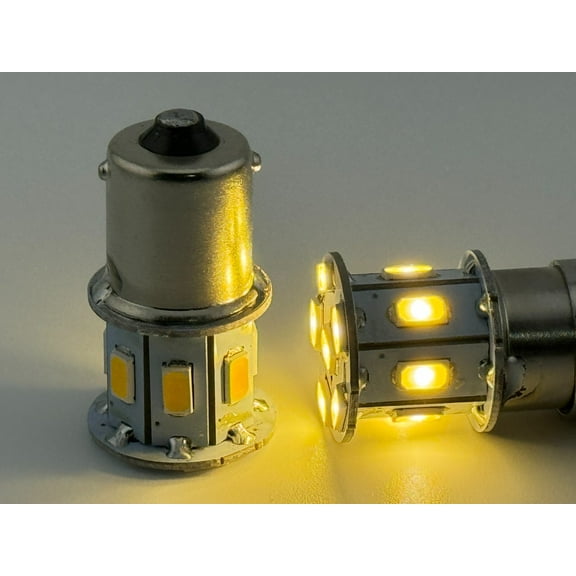 Rebaydo 2pcs BA15S LED Bulb 1129 6V AC or DC Single Filament (Color:Warm White 3000K;)