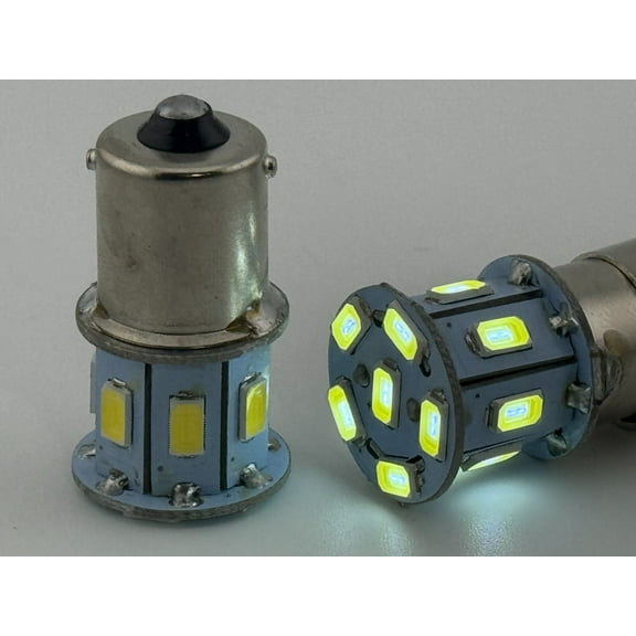 Rebaydo 2pcs BA15S LED Bulb 24 Volt AC or DC 2.6 Watt (Color:White 6000K;)