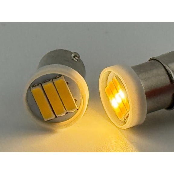 Rebaydo 2pcs BA9S 51 LED Bulb 6 Volt AC or DC Dome Map Accessory Trunk Light (Color:Warm White 3000K;)