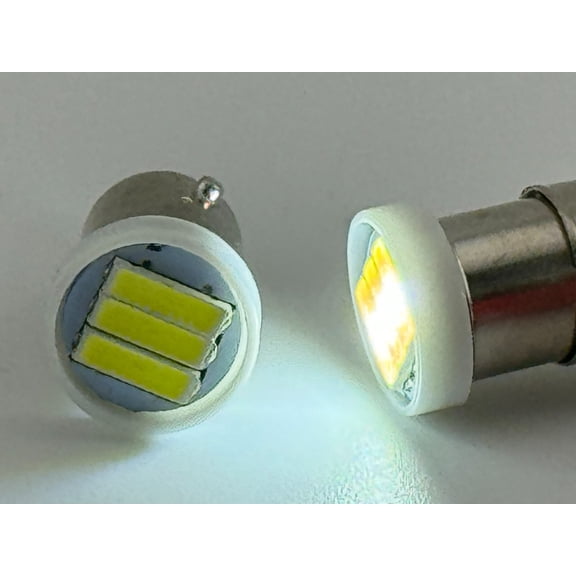 Rebaydo 2pcs BA9S 51 LED Bulb 6 Volt AC or DC Dome Map Accessory Trunk Light (Color:White 6000K;)